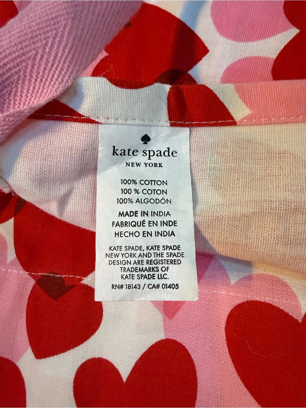 kate spade Red and Pink Heart-Print Apron (NWT) - Picture 8 of 8